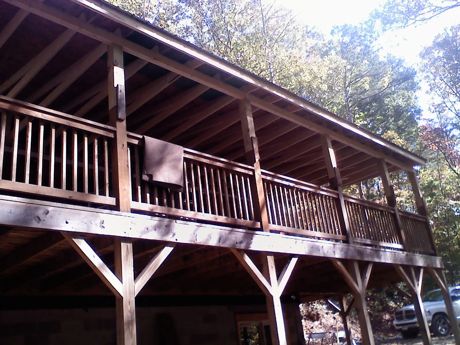 Timber framing under a new elevated porch and deck — Roof Leak Repair in Fleetwood by Roofing Brothers